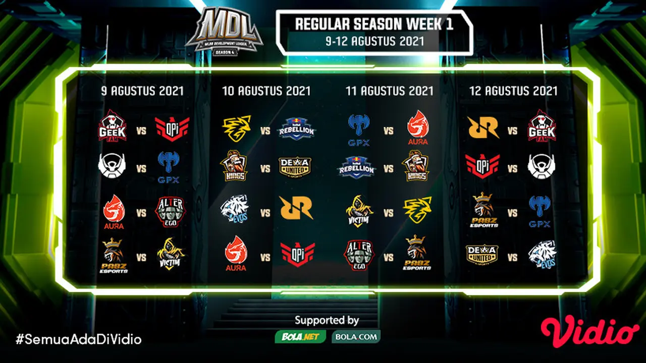 Jadwal dan Live Streaming MDL Season 4 Pekan Ini di Vidio, 9 - 12 Agustus 2021