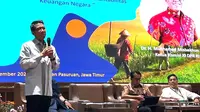 Ketua Komisi XI DPR RI Mukhamad Misbakhun saat menjadi pembicara pada bimbingan teknis untuk mewujudkan transparansi dan akuntabilitas keuangan negara di Kantor Pemeritah Kabupaten Pasuruan. (Foto: Istimewa).