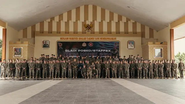 Latihan marinir AS dan Indonesiam Keris Marine Exercise (MAREX) 2024 di Batam. (Dokumentasi Kedutaan AS)