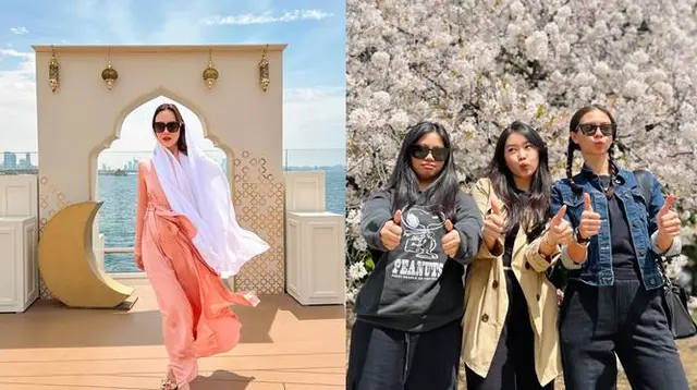 Potret seleb liburan ke luar negeri pada momen lebaran (sumber: Instagram/shandyaulia/yukikt)