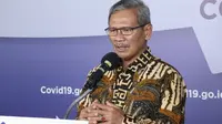 Juru Bicara Penanganan COVID-19 di Indonesia, Achmad Yurianto saat konferensi pers Corona di Graha BNPB, Jakarta, Rabu (20/5/2020). (Dok Badan Nasional Penanggulangan Bencana/BNPB)