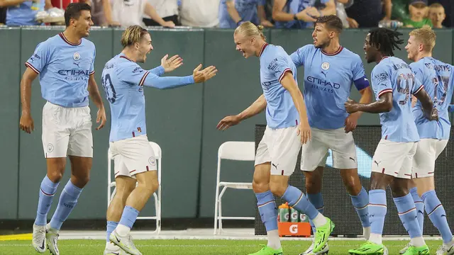 Foto: Debut Manis Erling Haaland, Cetak Gol Semata Wayang Bawa Manchester City Bekuk Bayern Munchen