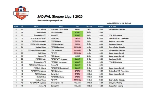 Jadwal Liga 1