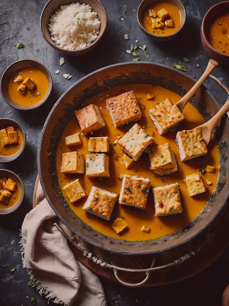 illustrasi sayur tahu kuning