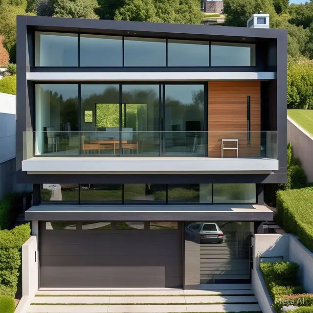 Gambar Rumah Minimalis 2 Lantai dengan Balkon dan Garasi