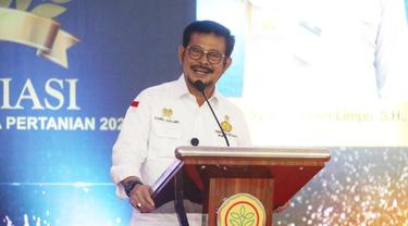 Menteri Pertanian Syahrul Yasin Limpo dalam Apresiasi Sumber Daya Manusia Pertanian 2021, di Bogor, Rabu (22/12/2021).