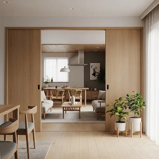 Rumah Kecil Elegan dengan Pintu Geser (Image by Gemini AI)