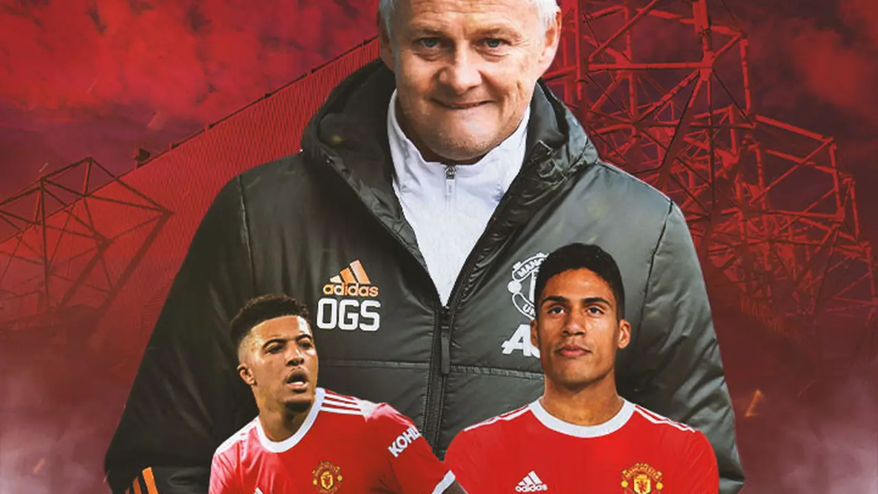 Manchester United - Jadon Sancho, Ole Gunnar Solskjaer, Raphael Varane
