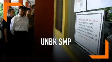 Mendikbud Muhadjir Effendy melakukan sidak ke beberapa sekolah dalam rangka UNBK SMP 2019.