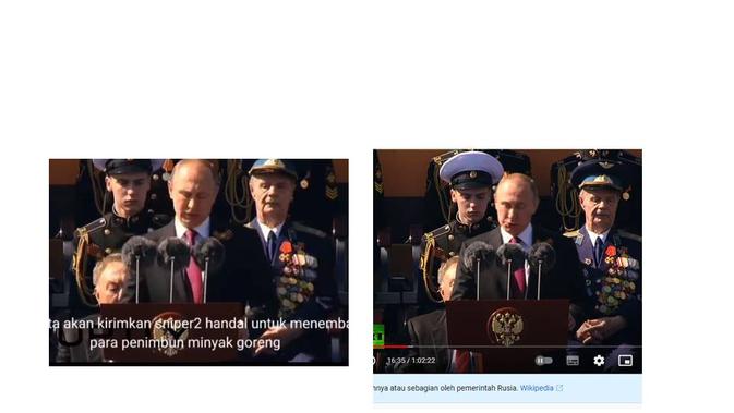 Cek Fakta Vladimir Putin pidato tentang kelangkaan minyak goreng.