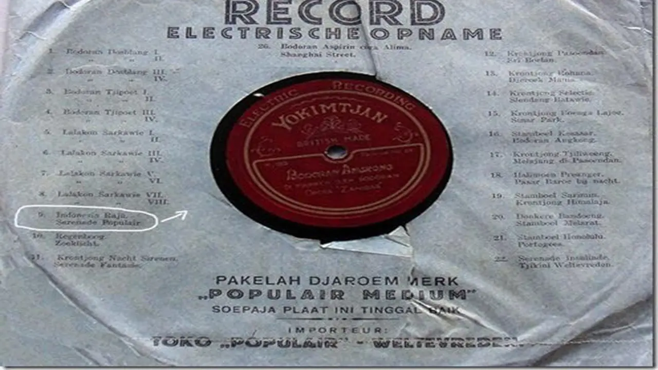Cover Vinyl Indonesia Raya versi Keroncong