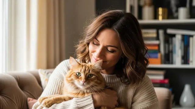 Pemilik Kucing Bermain dengan Peliharaannya