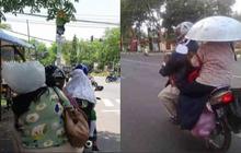 10 Potret Tingkah absurd Emak-Emak dibonceng motor bikin bingung.