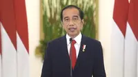 Presiden Jokowi saat pidato kunci pada acara Kongres ke-6 Ikatan Jurnalis Televisi Indonesia (IJTI)