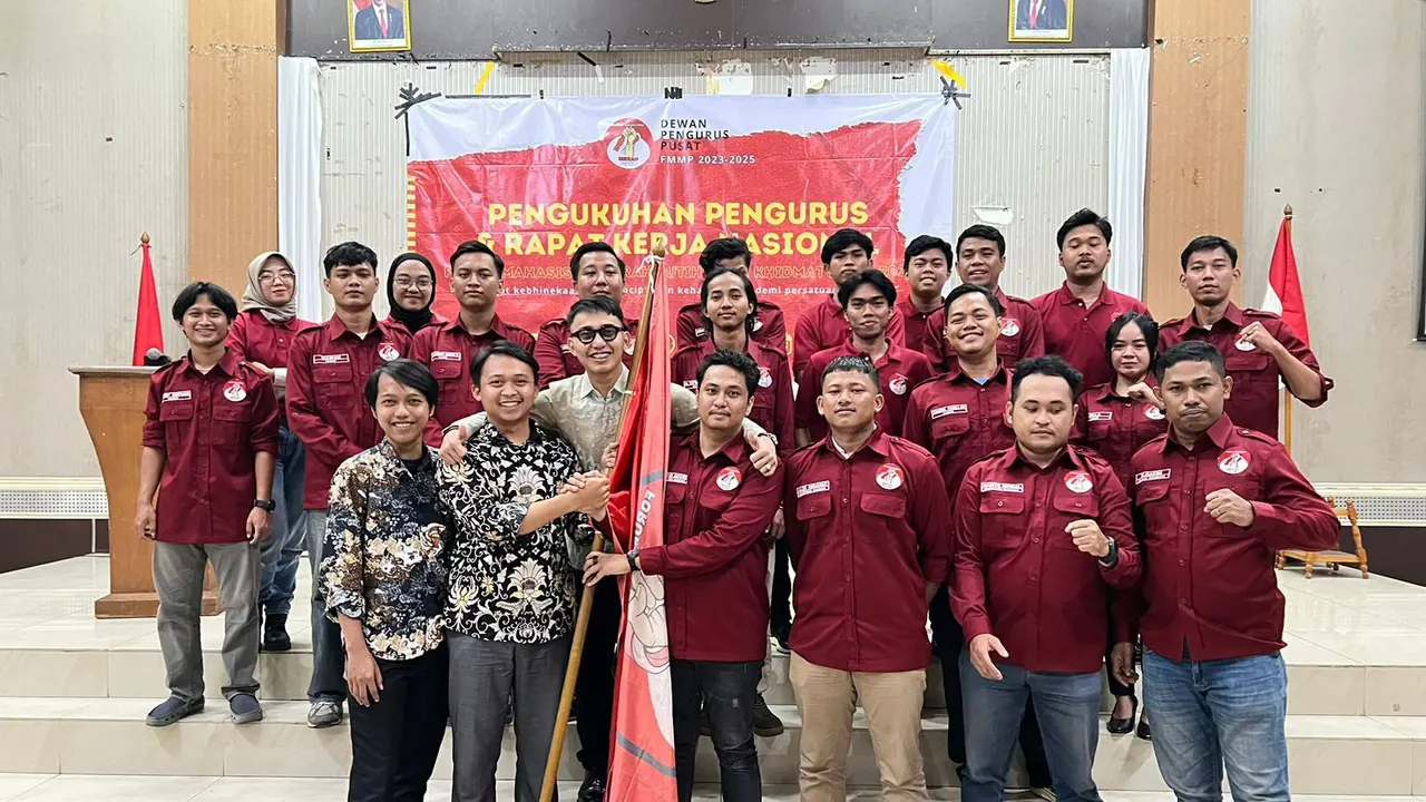 Forum Mahasiswa Merah Putih (FMMP) mengadakan Pelantikan Pengurus dan Rapat Kerja Nasional Masa Khidmat 2023-2025 di Gedung Komisi Nasional Pemuda Indonesia (KNPI) DKI Jakarta, Sabtu (18/11/2023) (Istimewa)