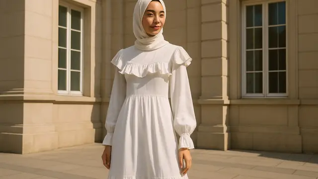 Model Gamis Putih Elegan