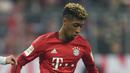 Pemain Bayern Munich,  Kingsley Coman mencetak satu gol ke gawang Juventus pada laga leg kedua 16 besar liga Champions di Stadion Allianz Arena, Munich, Kamis (17/3/2016) dini hari WIB. (AFP/Christof Stache)