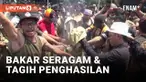 Ribuan Perangkat Desa di Batang Bakar Seragam dan Tagih Siltap