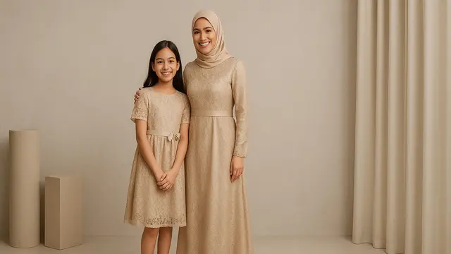 Model Gamis Kondangan Ibu Anak 1/via AI