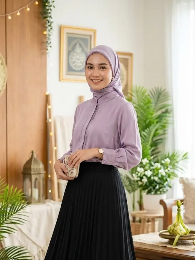 padu padan rok hitam dan blouse