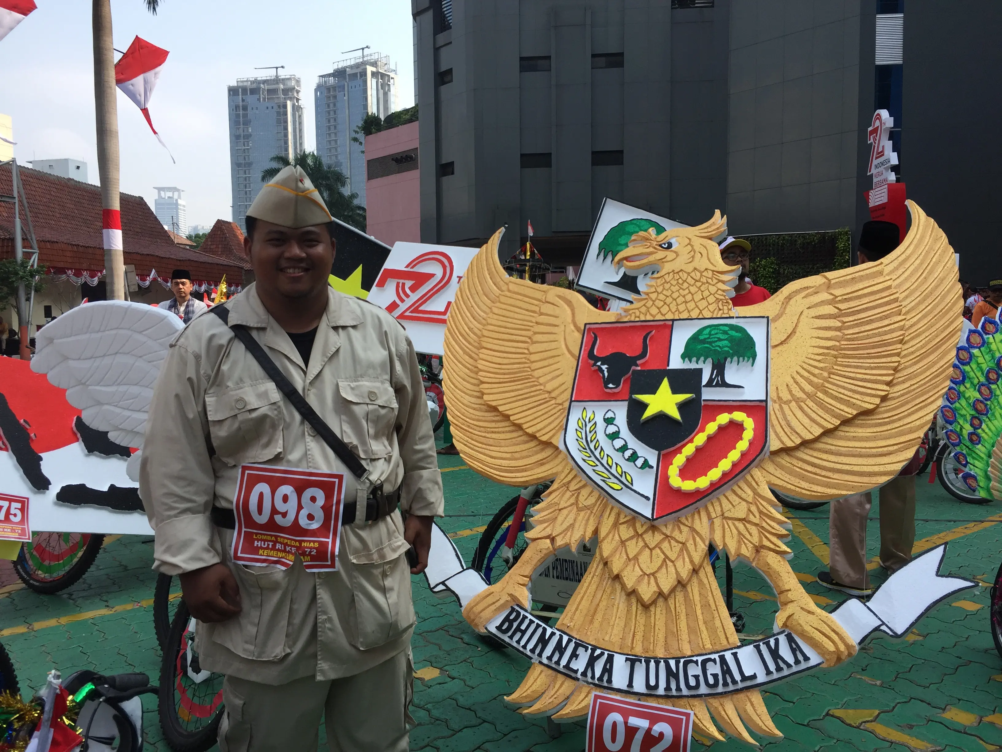 Parade sepeda hias di Kemenkumham (Liputan6.com/Lizsa Egeham)