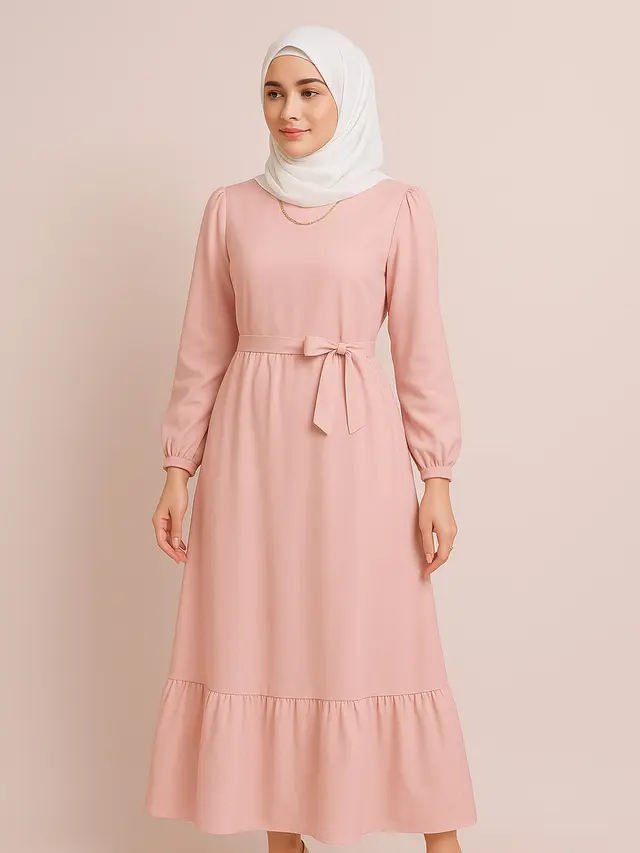 Model Gamis Syari Warna Pastel untuk Berbagai Acara/via Meta AI