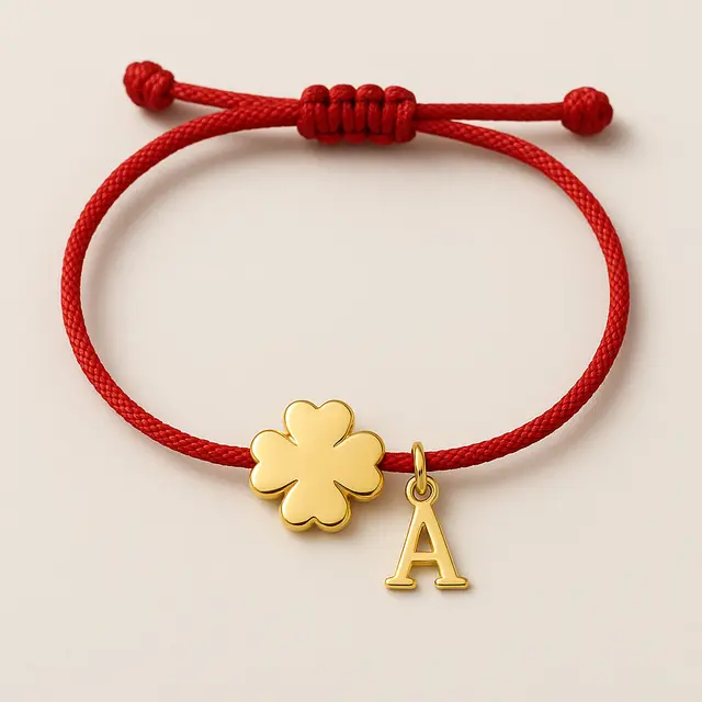 Model Gelang Tali Serut Kombinasi Emas Clover 3 Gram