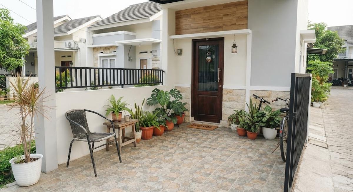 Warna keramik lantai yang cocok untuk teras rumah kecil model warna batu untuk teras minimalis