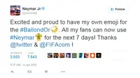 Bekerja sama dengan FIFA, Twitter meluncurkan emoji khusus dalam menyambut FIFA Ballon D'Or. 