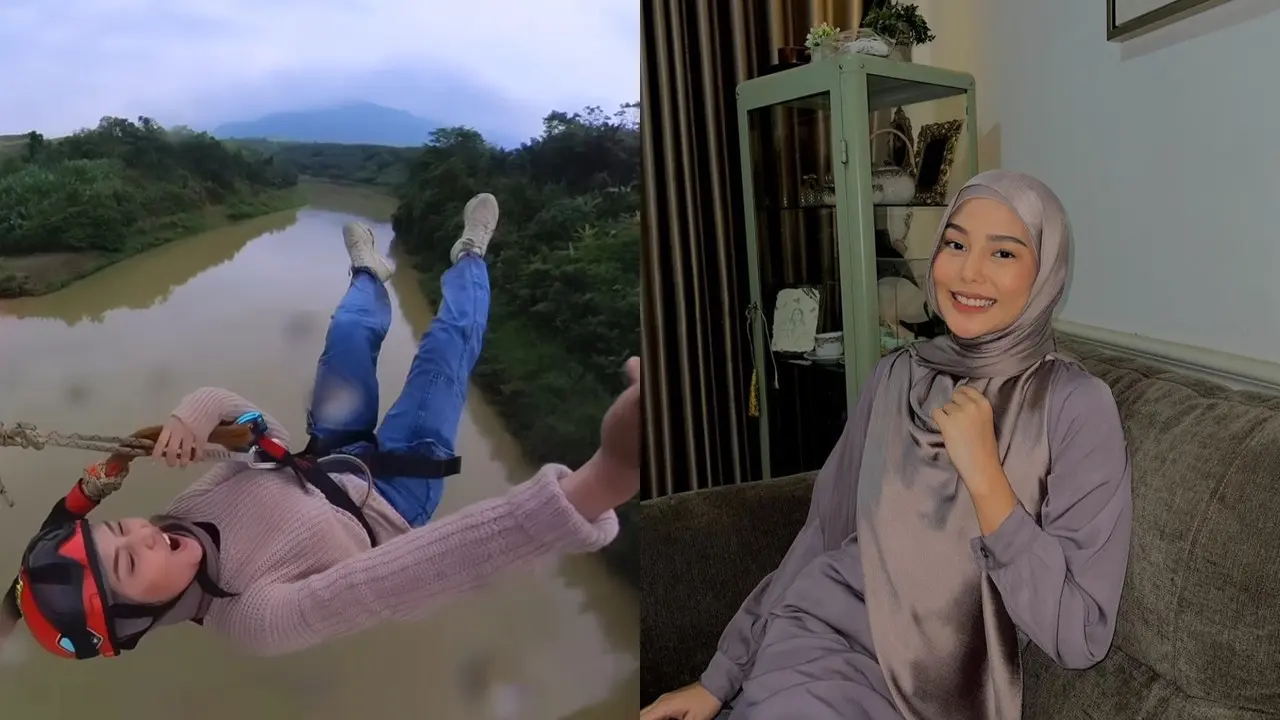 Dara Arafah Jajal Bungee Jumping