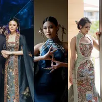 Chen Giovani mengenakan gaun cheongsam yang begitu sempurna. Menghadirkan gaya Oriental berpadu Victorian. [Instagram].