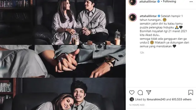 Atta Halilintar - Aurel Hermansyah (Foto: Instagram/@attahalilintar)