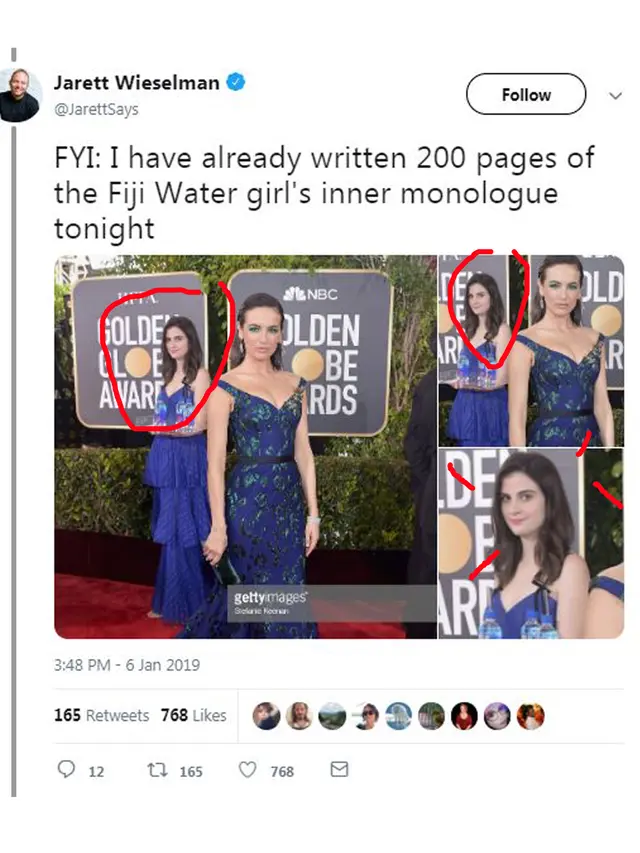 Bawa Air Mineral, Gadis Ini Curi Perhatian di Golden Globe 2019