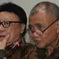 Ketua KPK Agus Rahardjo dan Menteri Dalam Negeri Tjahjo Kumolo memberikan keterangan di Jakarta, Selasa (4/9). Tjahjo  mendatangi KPK untuk berkonsultasi terkait 41 anggota DPRD Kota Malang yang telah ditetapkan sebagai tersangka (Merdeka.com/Dwi Narwoko)