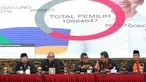 Kepala Badan Saksi Pemilu Nasional PDI-P, Arif Wibowo (kedua kiri) memberi keterangan terkait perolehan suara pada Pemilu 2019 di Jakarta, Jumat (19/4). BSPN PDI-P merilis data livecount perolehan suara Pileg serta Pilpres 2019 berdasar data C1 yang terverifikasi. (Liputan6.com/Helmi Fithriansyah)