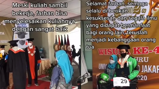 Buktikan Bisa Selesaikan Kuliah, Momen Wisuda Driver Ojek Online Ini Bikin Haru