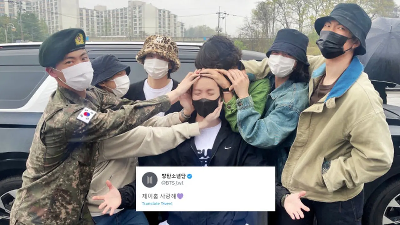 J-Hope BTS Berangkat Melaksanakan Wajib Militer Alias Wamil pada Hari Ini, Rabu, 18 April 2023. Semua Member BTS Tak Terkecuali Jin BTS Terlihat Ikut Mengantar J-Hope Berangkat Wamil (twitter.com/BTS_twt)