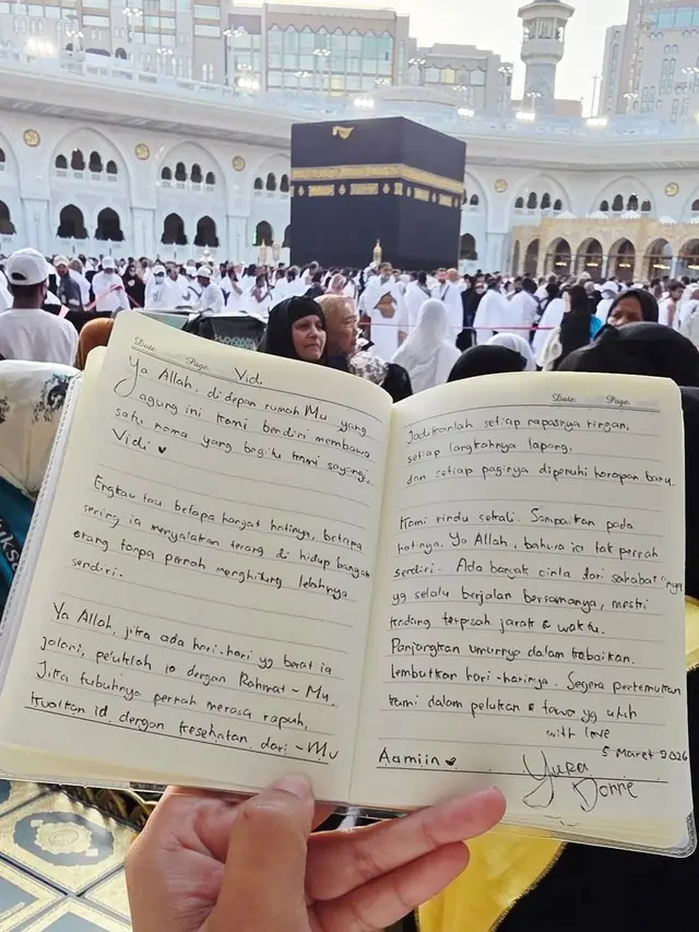 Doa Yura Yunita saat umrah untuk Vidi Aldiano (sumber: Instagram/yurayunita)
