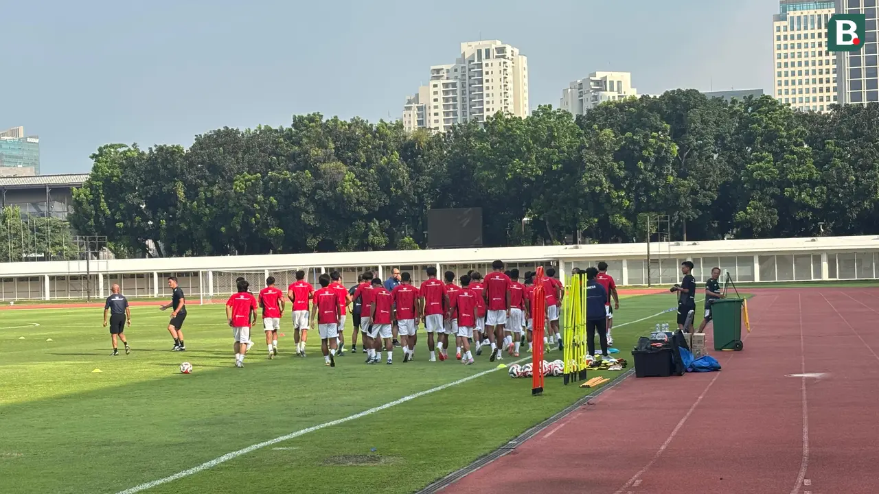 Sesi latihan Timnas Indonesia U-23
