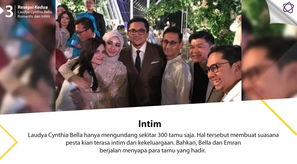 Resepsi Kedua Laudya Cynthia Bella, Romantis dan Intim. (Foto: Instagram/sulunglandung, Desain: Nurman Abdul Hakim/Bintang.com)