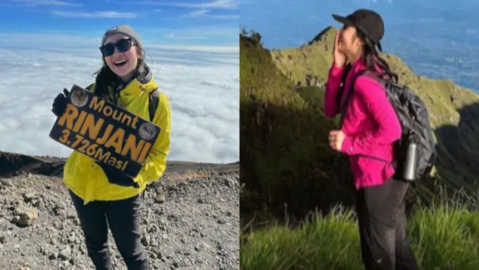 Potret Outfit Febby Rastanty Saat naik gunung
