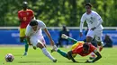 Kekalahan ini membuat timnas Indonesia U-23 gagal merebut tempat terakhir untuk berlaga di Olimpiade 2024 Paris. (MIGUEL MEDINA/AFP)