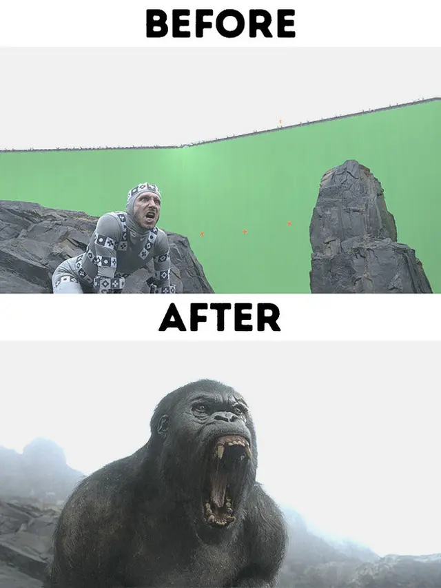 film Hollywood sebelum dan sesudah editing (foto: Brightside)