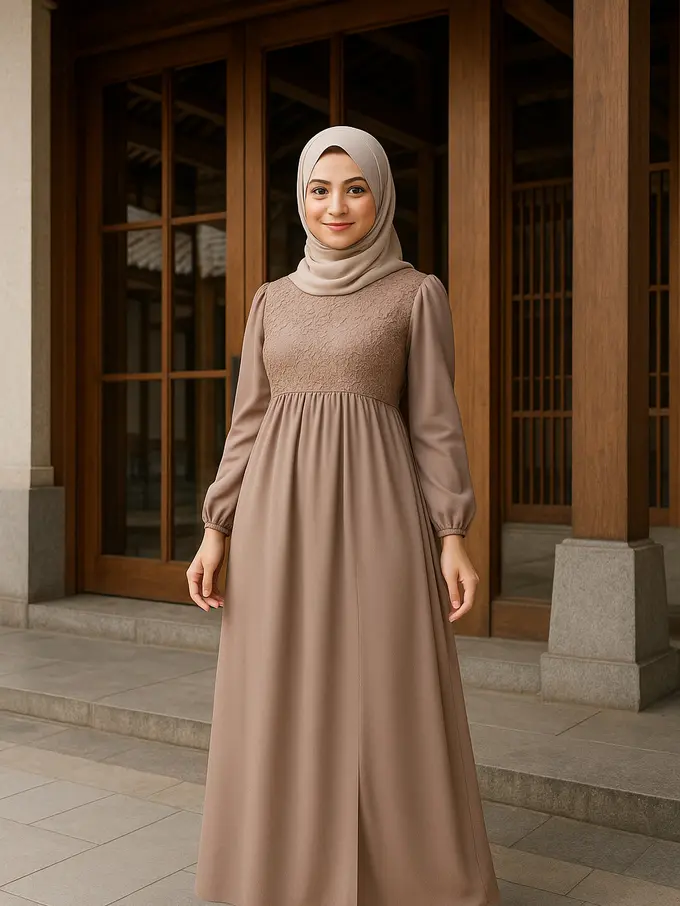 Model Gamis Kekinian untuk Wanita Tinggi 150an