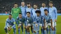 Skuad Man City berfoto jelang laga melawan Young Boys di&nbsp;Etihad Stadium, Inggris,&nbsp;pada matchday 4 Liga Champions 2023/2024, Rabu (8/11/2023) dini hari WIB.&nbsp;(AP Photo/Dave Thompson)