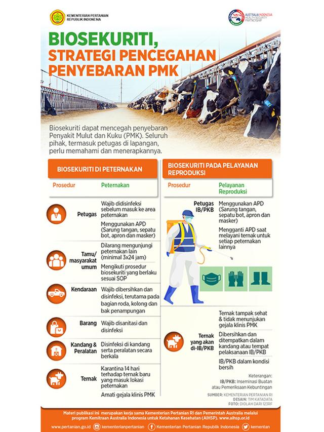 Infografis Biosekuriti sebagai strategi pencegahan penyebaran PMK