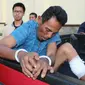 Aidil Ginting (40), pelaku pembunuhan istri dan anak tiri di Aceh. (Liputan6.com/Rino Abonita)