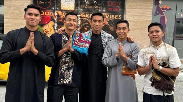 Timnas Indonesia U-23 merayakan Hari Raya Idulfitri di Dubai, UEA.