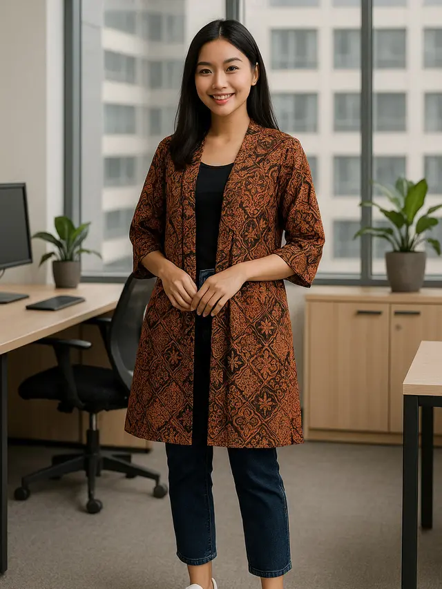 Model Baju Batik Tunik Kantor/Ilustrasi gambar oleh AI