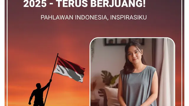 Desain Twibbon Hari Pahlawan (foto dan desain twibbon dibuat dengan prompt AI terpisah di Gemini AI)